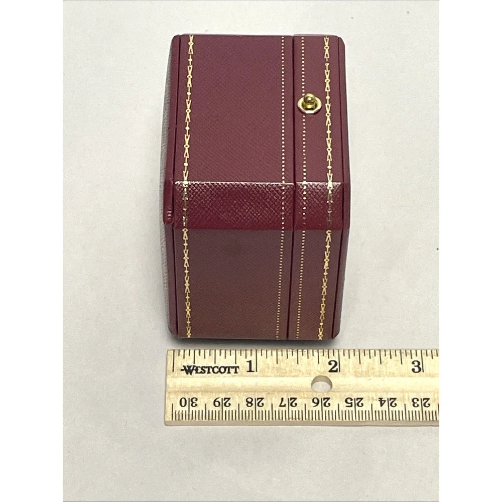 Authentic Cartier Red Empty Ring Box Jewelry Presentation Case 3
